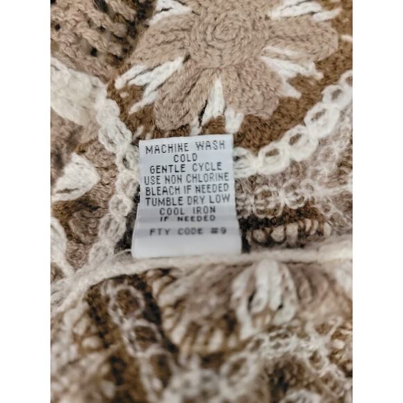 Granny Square Top Womens SZ Small Crochet Boxy Crop Hippie Bohemian Cottage - Picture 9 of 9